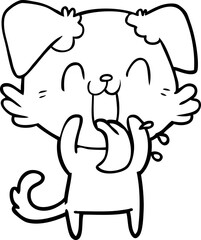 cartoon panting dog