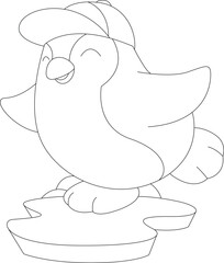 Penguin Pupil Cap School Animal Vector Graphic Art Illustration