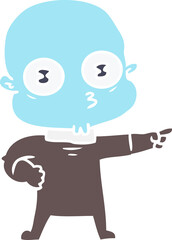 flat color style cartoon weird bald spaceman