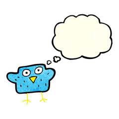cartoon bird with thought bubble