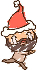 Crying Man Chalk Drawing