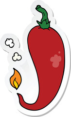 sticker of a cartoon chili pepper
