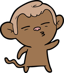 cartoon suspicious monkey