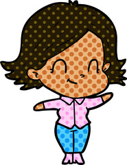 cartoon friendly girl