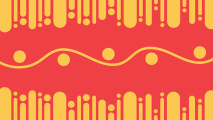 Abstarct wavy minimalist line background in red color.