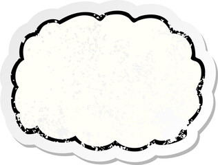 retro distressed sticker of a cartoon cloud symbol