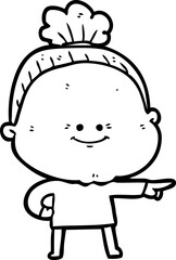 cartoon happy old woman