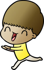 happy cartoon boy