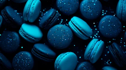Deurstickers dark blue macarons pattern © ALL YOU NEED studio