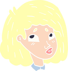 cartoon doodle face of a girl