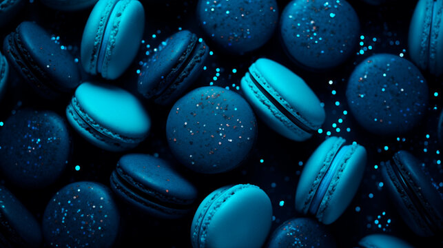 dark blue macarons pattern