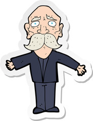 sticker of a cartoon disapointed old man