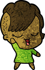 happy cartoon girl