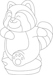 Red Panda Runner Running Sports Animal Vector Graphic Art Illustration