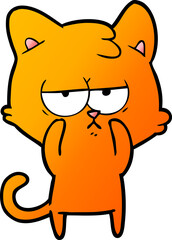 bored cartoon cat