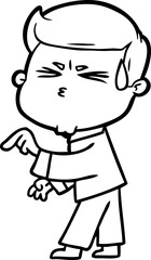 cartoon man sweating