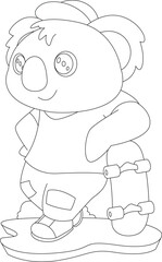 Koala Skater Skateboard Sports Animal Vector Graphic Art Illustration