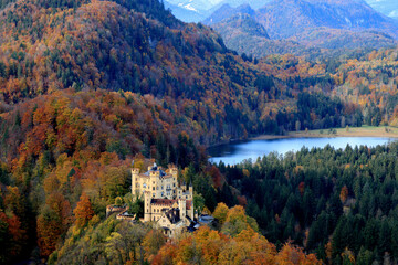 Hohenschwangau Castle immersed in autumn colours