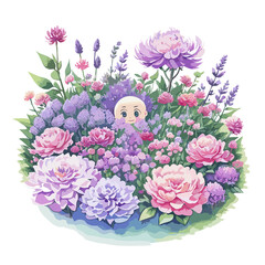 Enchanting Garden Delight! Step into a world of enchantment with this whimsical garden artwork