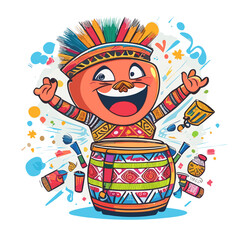 Bongo Beat! Feel the beat with this lively bongo drum artwork