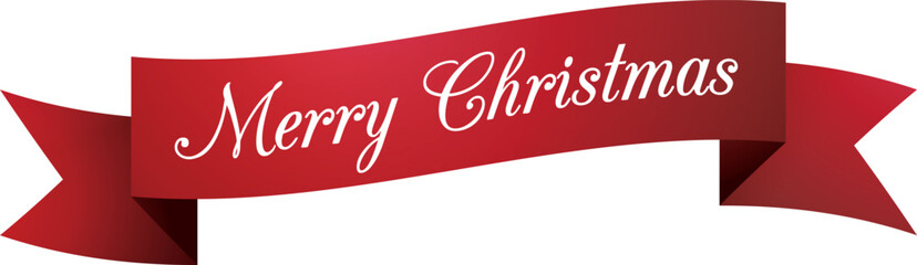 Merry Christmas Red Ribbon Banner