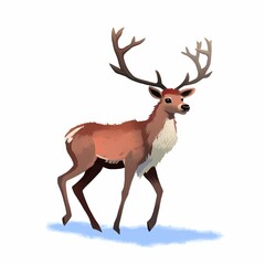 Naklejka na ściany i meble deer christmas vector on white background