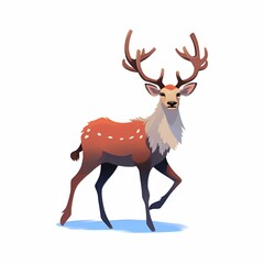deer christmas vector on white background