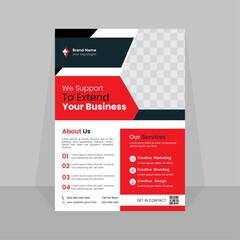 free vector red & black modern flyer design template
