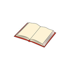 one open book on a white background