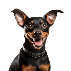 black dog isolated on white background