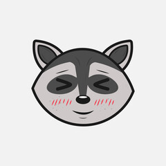 Vector illustration of a Raccoon with different emotions
