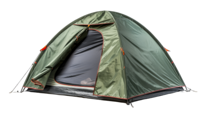 modern tourist tent isolated on white background