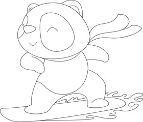 Panda Snowboarder Snowboard Winter sports Animal Vector Graphic Art Illustration