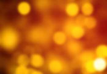 Red Christmas Background with golden Bokeh   lights. Xmas defocused wallpaper