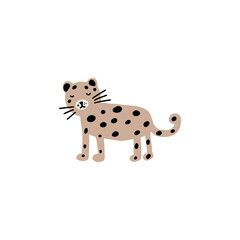 Leopard animal. Brightly colored childish print. Cute animal for Mother's Day. Colorful kids vector illustration