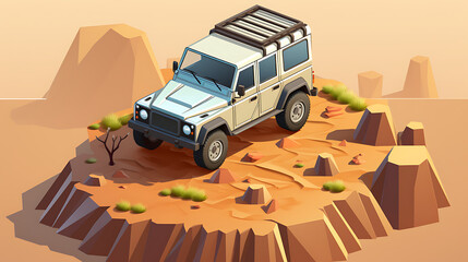 Obraz premium 3D rendered isometric jeep landcruiser