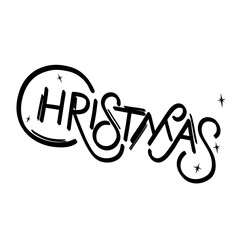 Black merry christmas lettering Vector