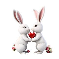 Happy Valentines Day With Two Bunny Rabbit In Love Svg & Png Bundle for Lover Gift print, cute boho bunny valentine shirt svg png designs