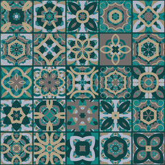 Vector Seamless mosaic artwork backdrop  - Continuous design of kaleidoscopical medley graphic design  
