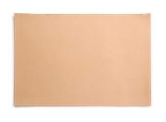 Leather table mat on white background