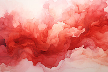 Red Smoke Watercolor Wave Abstract Design