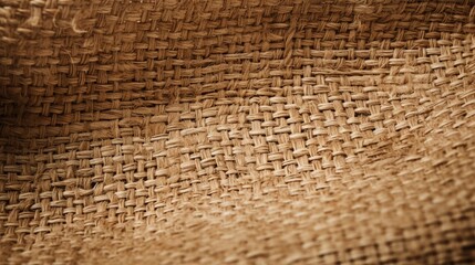 A detailed view of a woven jute fabric, highlighting its coarse texture and rustic charm.