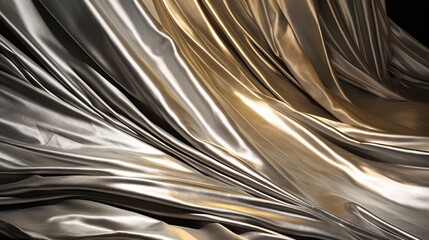 A dramatic portrayal of a metallic-finish fabric, reflecting light in a way that adds a touch of glamour.