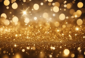 Fototapeta na wymiar Golden glitter and stars for christmas background