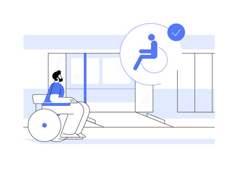 Accessible train abstract concept vector illustration.