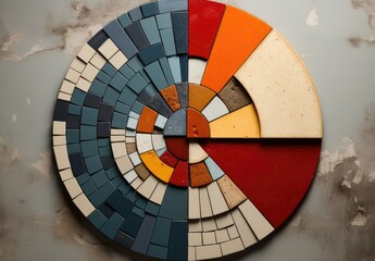 Colorful ceramic mosaic tiles on the wall. Colorful ceramic tiles
