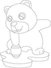 Bear American Football Sports Animal Vector Graphic Art Illustration