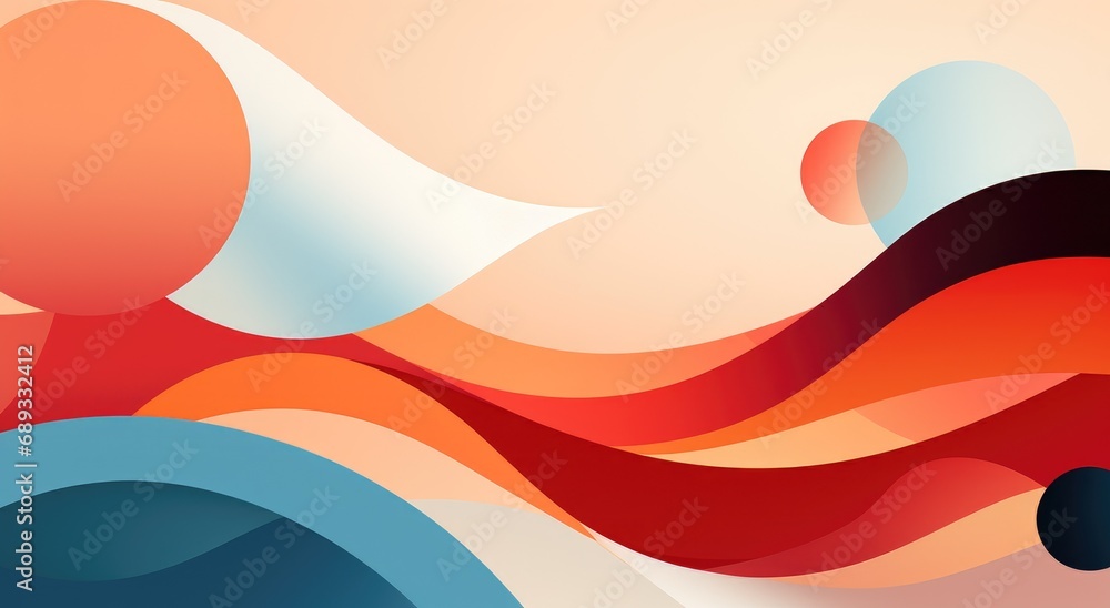 Poster abstract colorful background with waves and circles. vector illustration for your design