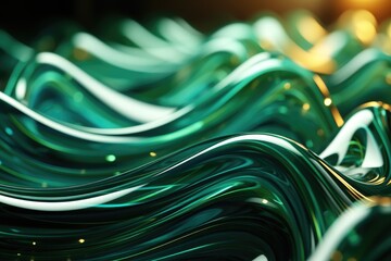 3d rendering of abstract wavy background with bokeh effect
