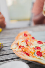 Fresh Tarte Flambée with Créme Fraiche and Tomatos